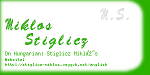 miklos stiglicz business card